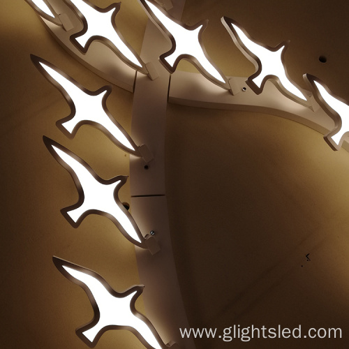 Decoration glass bird shape hotel led chandelier pendant light